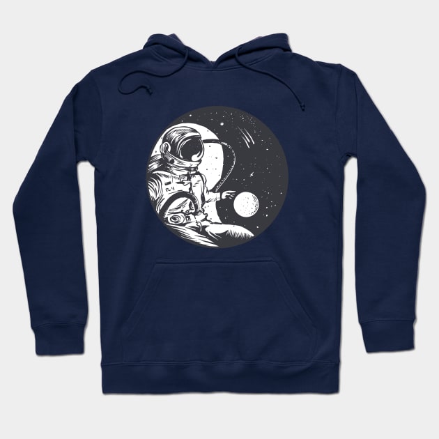 Astronaut, ying- yang circle space Hoodie by FelippaFelder